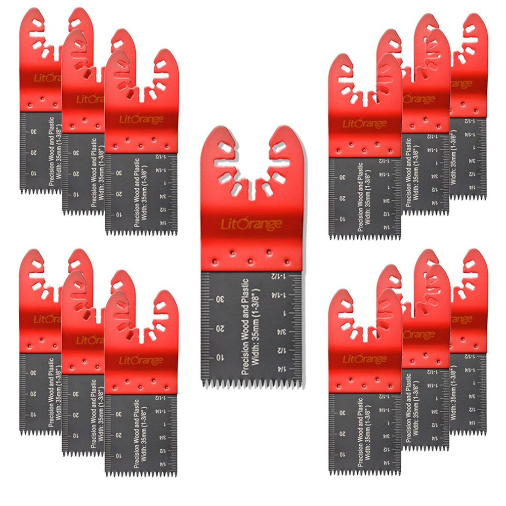 Litorange 12PCS 35mm / 1-3/8" Precision Wood Cutter Saw Blades Oscillating Multi Tool,Professional Universal Oscillating Saw Blades(Pack of 12) For Wood, Metal and Hard Material 12PCS Precision - NewNest Australia