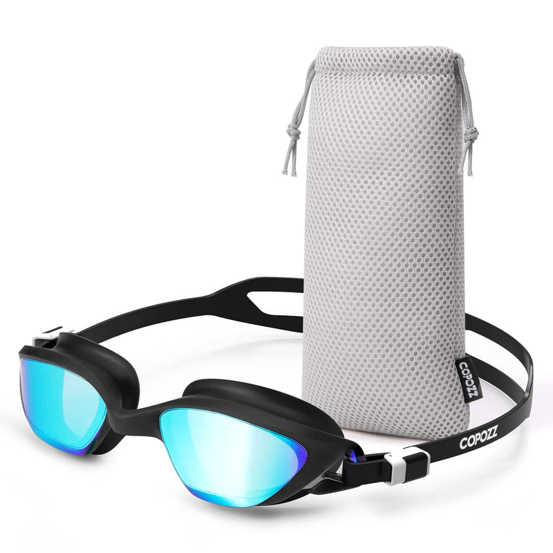 COPOZZ Adult Swimming Goggles - Anti-Fog, Comfortable No Leaking Swim Goggles Glasses for Women Men Blue Black - NewNest Australia