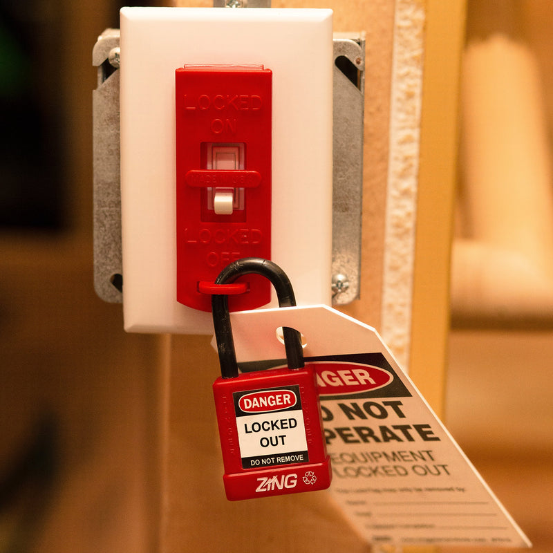 ZING 6064 RecycLockout Lockout Tagout, Wall Switch Lockout, Recycled Plastic 1 - NewNest Australia