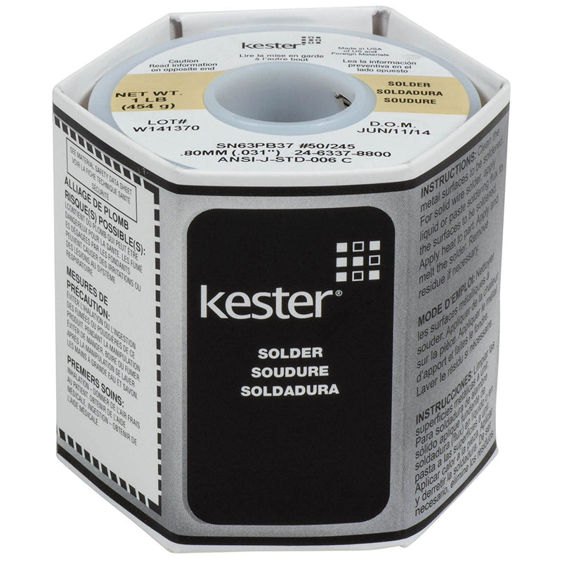Kester 24-6337-8800 50 Activated Rosin Cored Wire Solder Roll, 245 No-Clean, 63/37 Alloy, 0.031" Diameter (1) Pack - Kester 24-6337-8800 - NewNest Australia