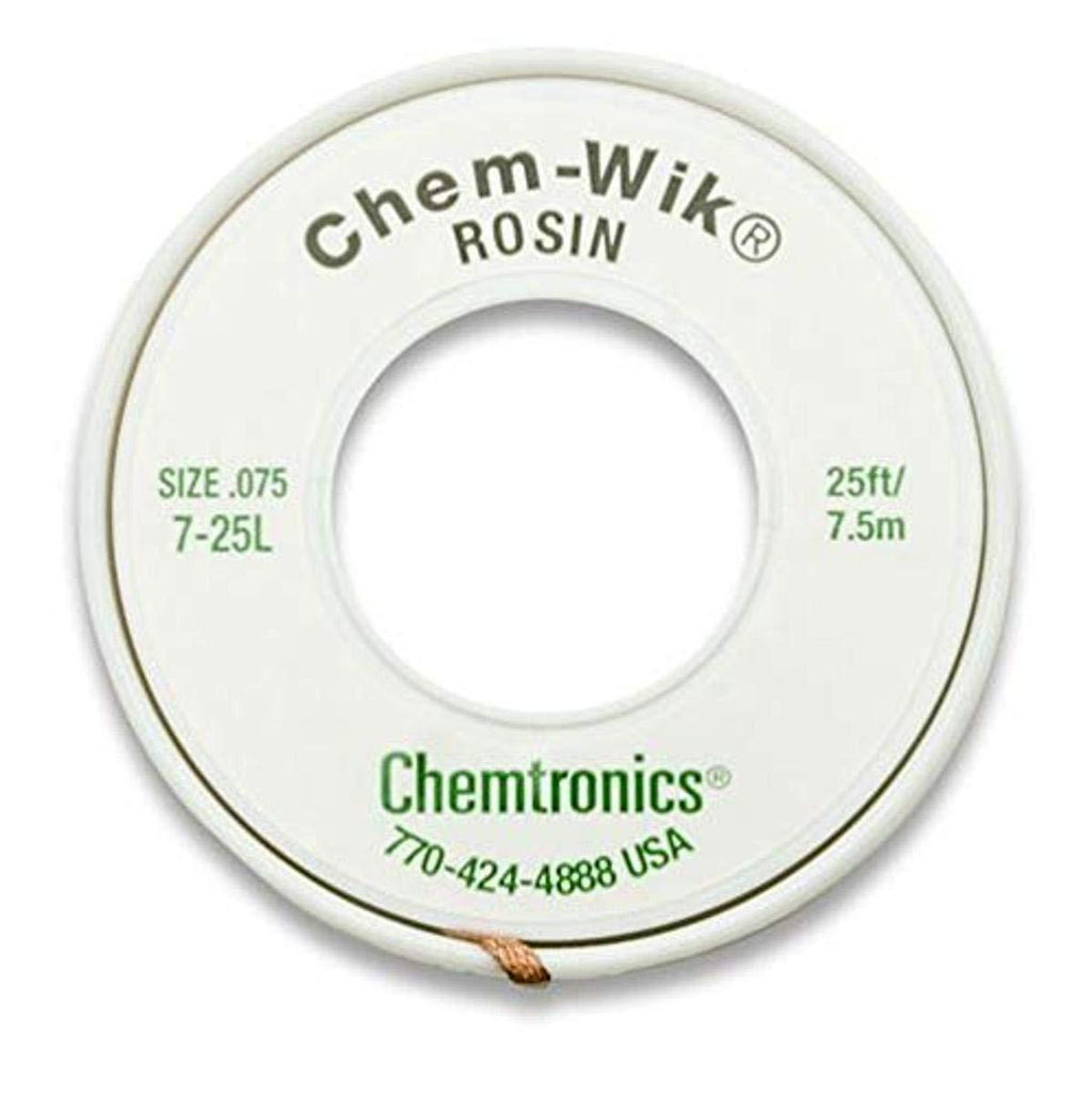 Chemtronics 7-25L Desoldering Wick, 25 ft.075," Copper, Rosin Braid - NewNest Australia