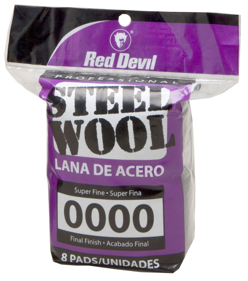 Red Devil 0320 Steel Wool, 0000 Super Fine, (Pack of 8) 8 Pads - NewNest Australia