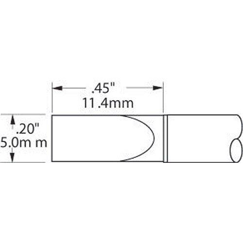 Metcal STTC-165 STTC Series Soldering Cartridge for Most Standard Applications, 775°F Maximum Tip Temperature, Large Chisel, 5.0mm Tip Size, 11.4mm Tip Length - NewNest Australia