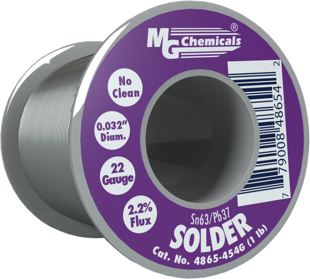 MG Chemicals - 4865-454G 63/37 No Clean Leaded Solder, 0.032" Diameter, 1 lbs Spool 454G - NewNest Australia