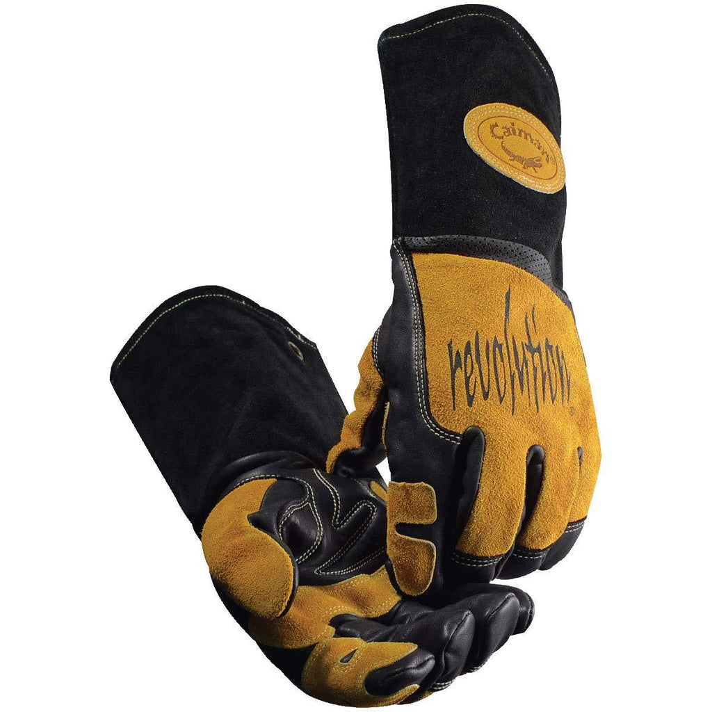 Caiman 1832-6 Extra Large Metal Inert Gas and Stick Welding Glove with Cowgrain Leather and Index Trigger Patch Cool Design Corrugated Foam,Black and Gold - NewNest Australia