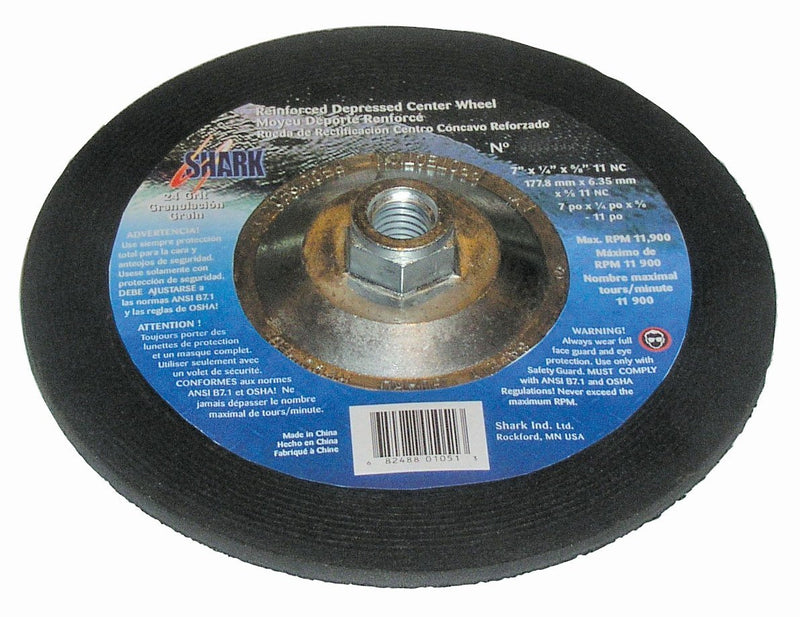 Shark 12750 4.5-Inch by 0.25-Inch by 5/8-11-Inch Hubbed Depressed Center Wheel Single - NewNest Australia