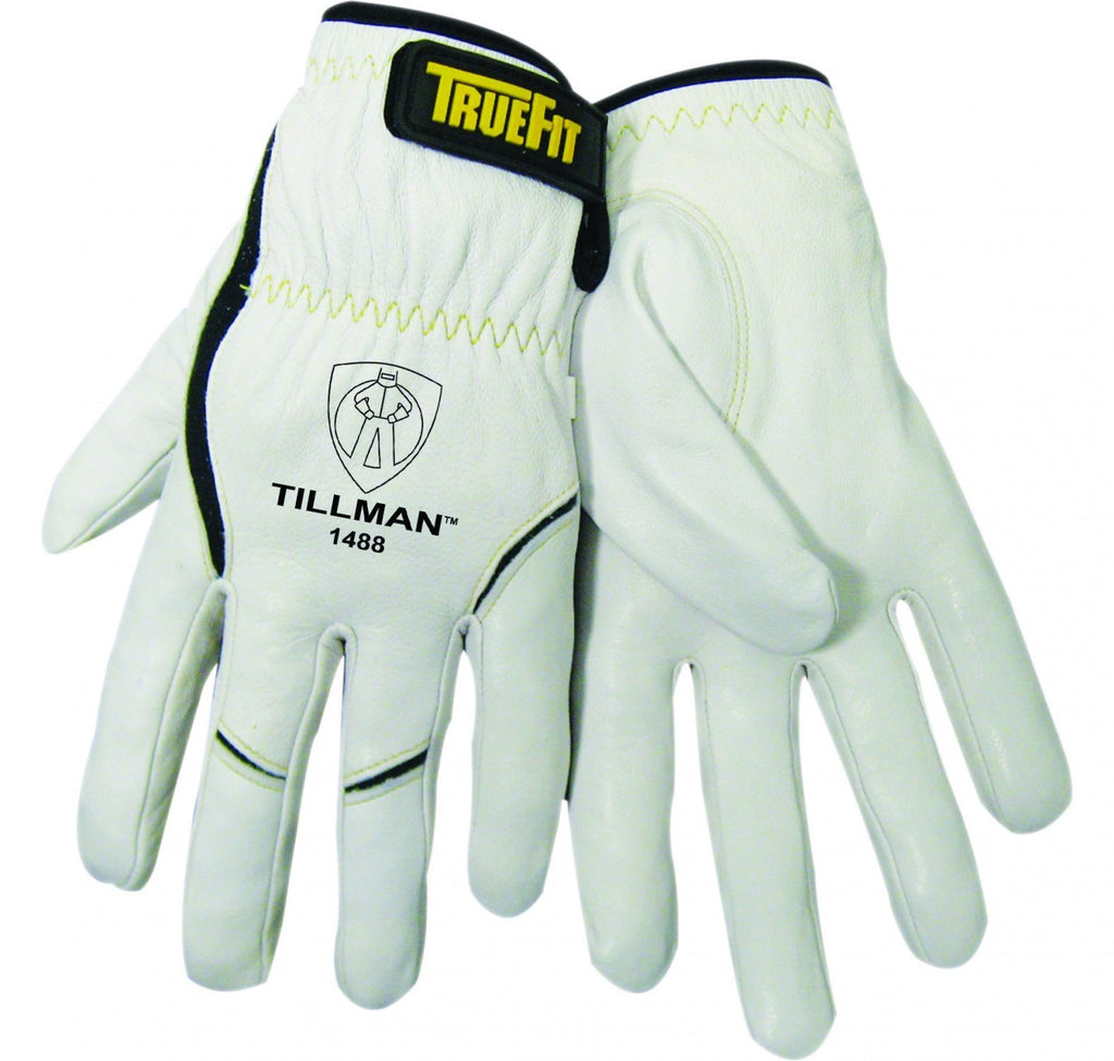 John Tillman and Co Large 11" Pearl and Black Top Grain Goatskin and Dupont Kevlar Unlined TrueFit TIG Welders Gloves with Short Cuff and Kevlar Thread Locking Stitch (Bulk) - NewNest Australia