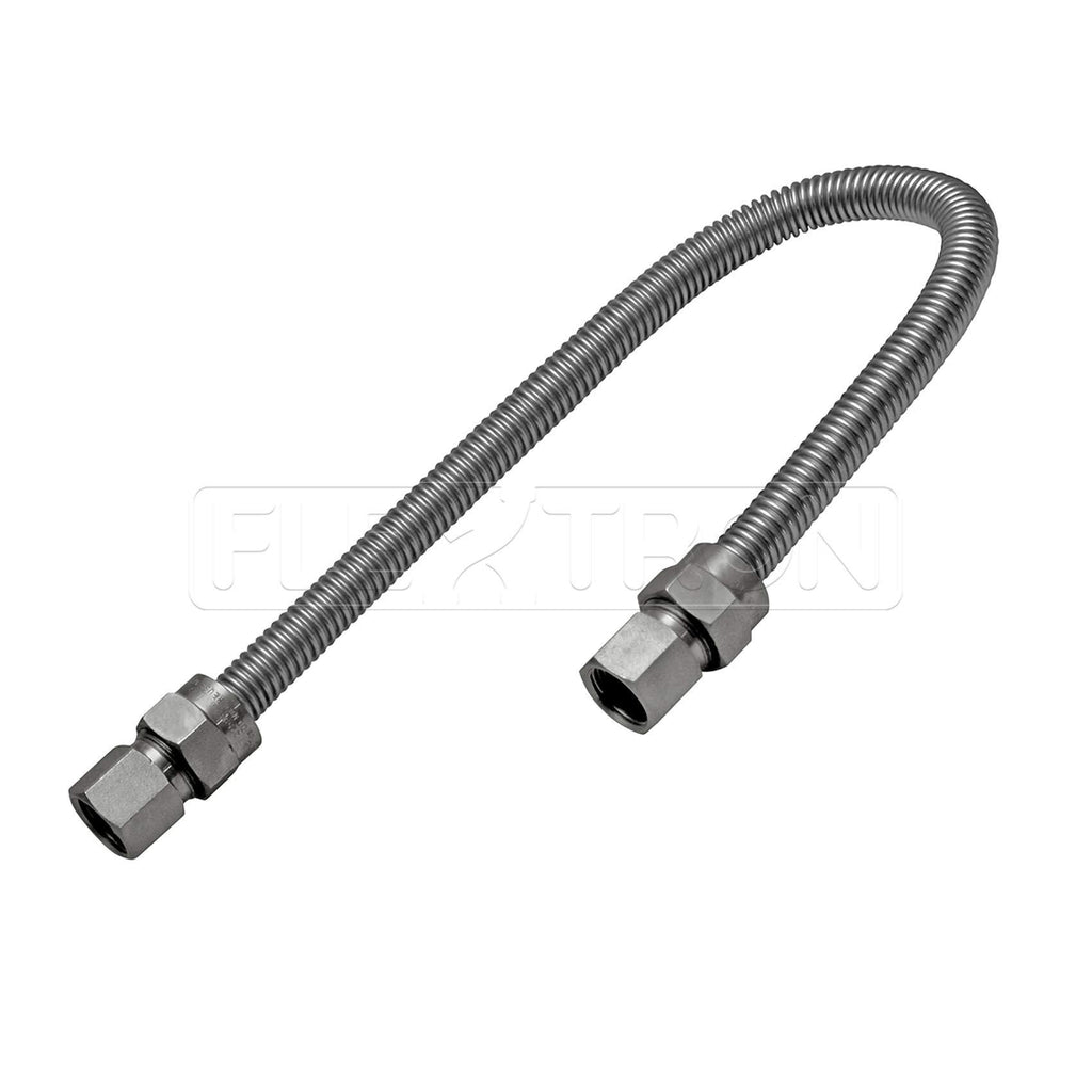Highcraft GUHD-TT38-24C Gas Line Hose 1/2'' O.D. x 24'' Length with 0.5 in. FIP Fitting, Uncoated Stainless Steel Flexible Connector, 24 Inch - NewNest Australia