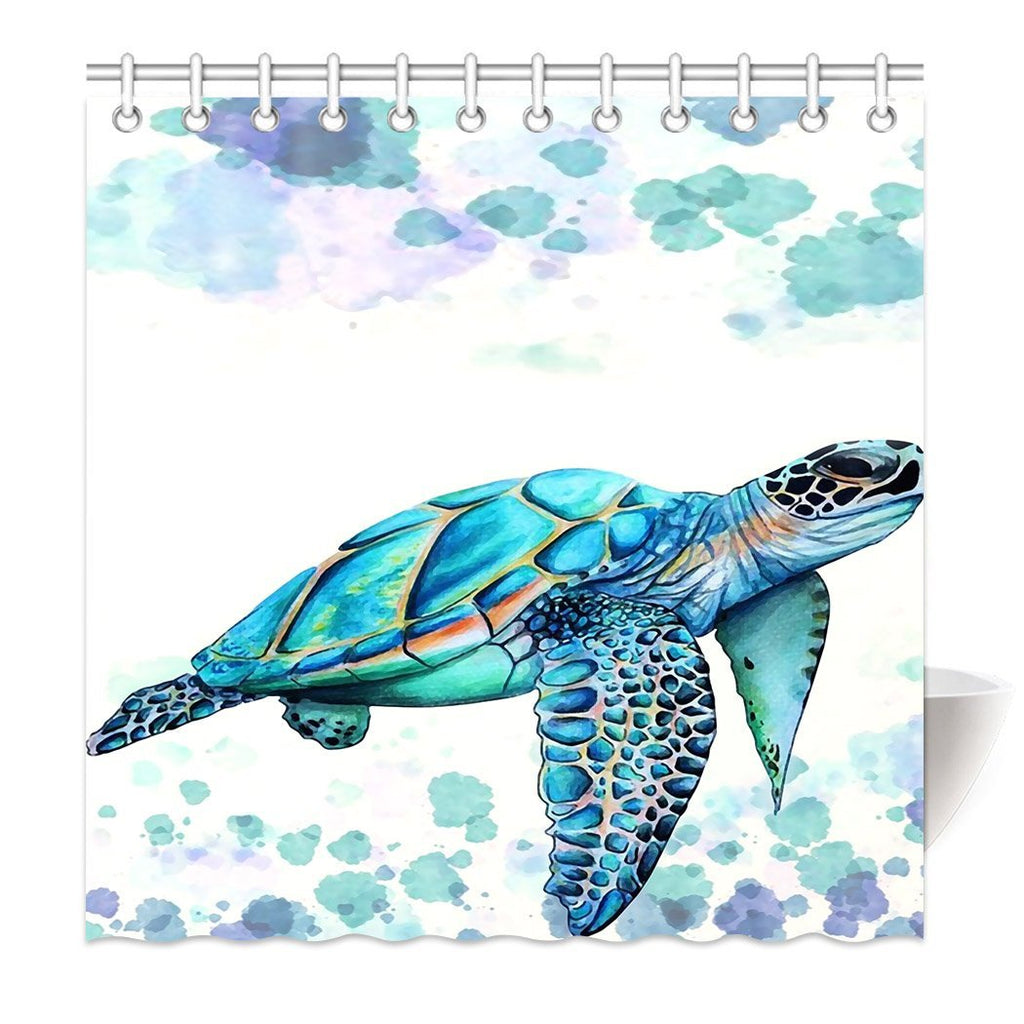 HommomH 72" x 72" Shower Curtain with Hooks Bathroom Waterproof Comfortable Sea Turtle - NewNest Australia