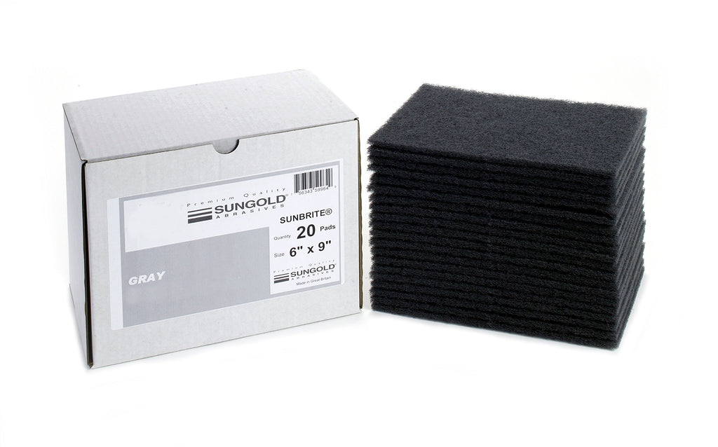 Sungold Abrasives 7448-1 Sunbrite Grey Fine Premium Plus Handpads (20/Box), 6" x 9", - NewNest Australia