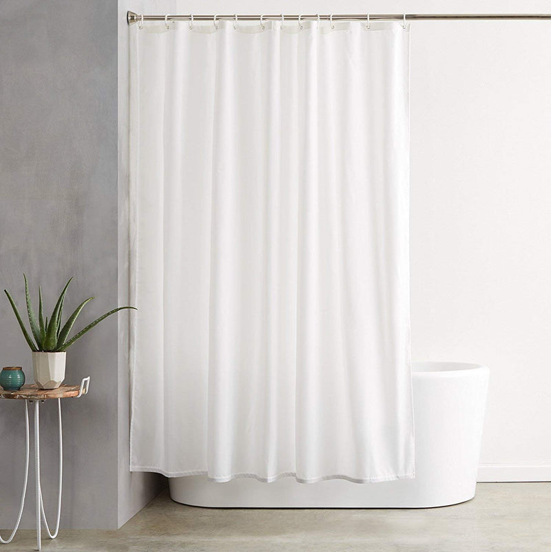 NYMB Pure White Waterproof Hotel Shower Curtain 69X70 inches Polyester Fabric Bath Curtains Hooks Included Fantastic Decorations - NewNest Australia