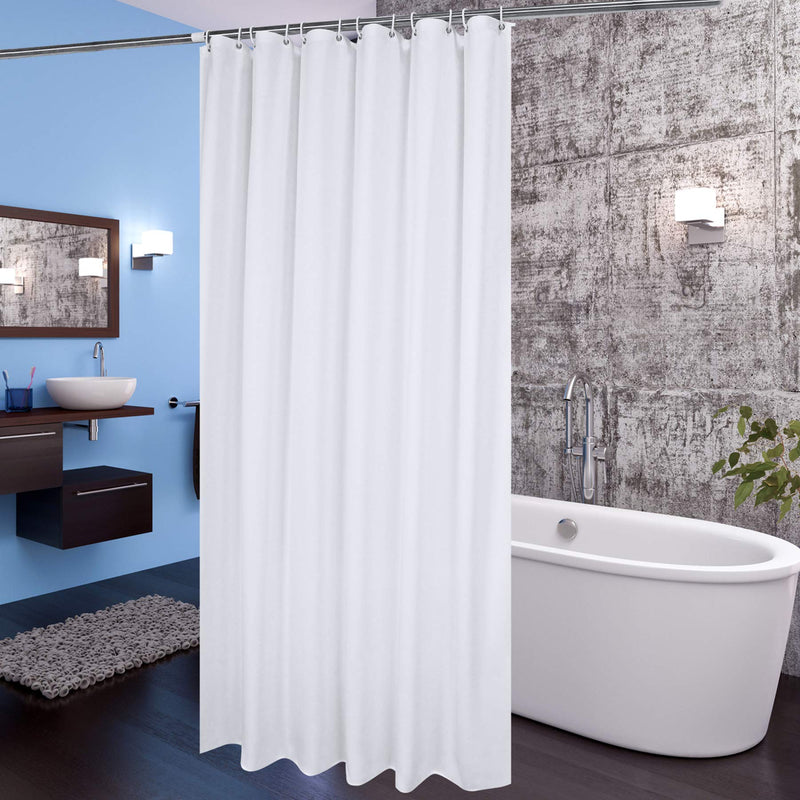 AooHome Fabric Shower Curtain 72x78 Inch, Extra Long Shower Curtain Liner for Hotel with Hooks, Waterproof, White, 72 Width x 78 Height Inch Solid White 72"x78" - NewNest Australia