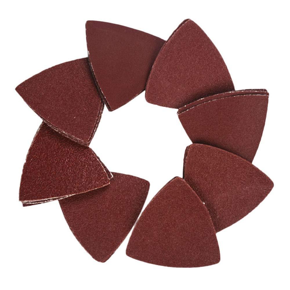 HIFROM Triangular Aluminum Oxide Abrasive Sandpaper NO Hole Hook and Loop Sanding Sheets Assorted 40 60 80 100 120 180 240 320 400 800 Grits 8x8x8CM (100-Pack) 100-Pack (40-800 Grit) - NewNest Australia