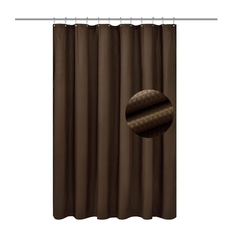 Barossa Design Soft Microfiber Fabric Shower Liner or Curtain with Embossed Dots, Hotel Quality, Machine Washable, Water Repellent, Chocolate Brown, 70 x 72 inches 70"W x 72"H - NewNest Australia