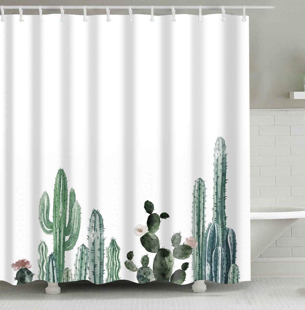 Cactus Decor Shower Curtain with Modern Concise Design, Bath Fantastic Decorations Waterproof Polyester Fabric Bathroom Shower Curtain Liner with Hooks 72" x 72" (Cactus) - NewNest Australia