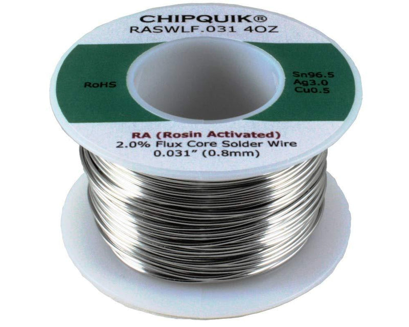 LF Solder Wire 96.5/3/0.5 Tin/Silver/Copper Rosin Activated .031 4oz - NewNest Australia