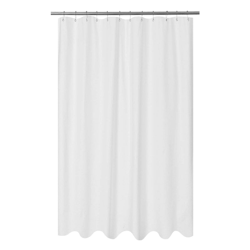 Embossed Microfiber Fabric Extra Long Shower Curtain Liner 84 inches Length, Soft & Lightweight, Washable and Water Repellent, White 71"x84"(Extra Long) - NewNest Australia