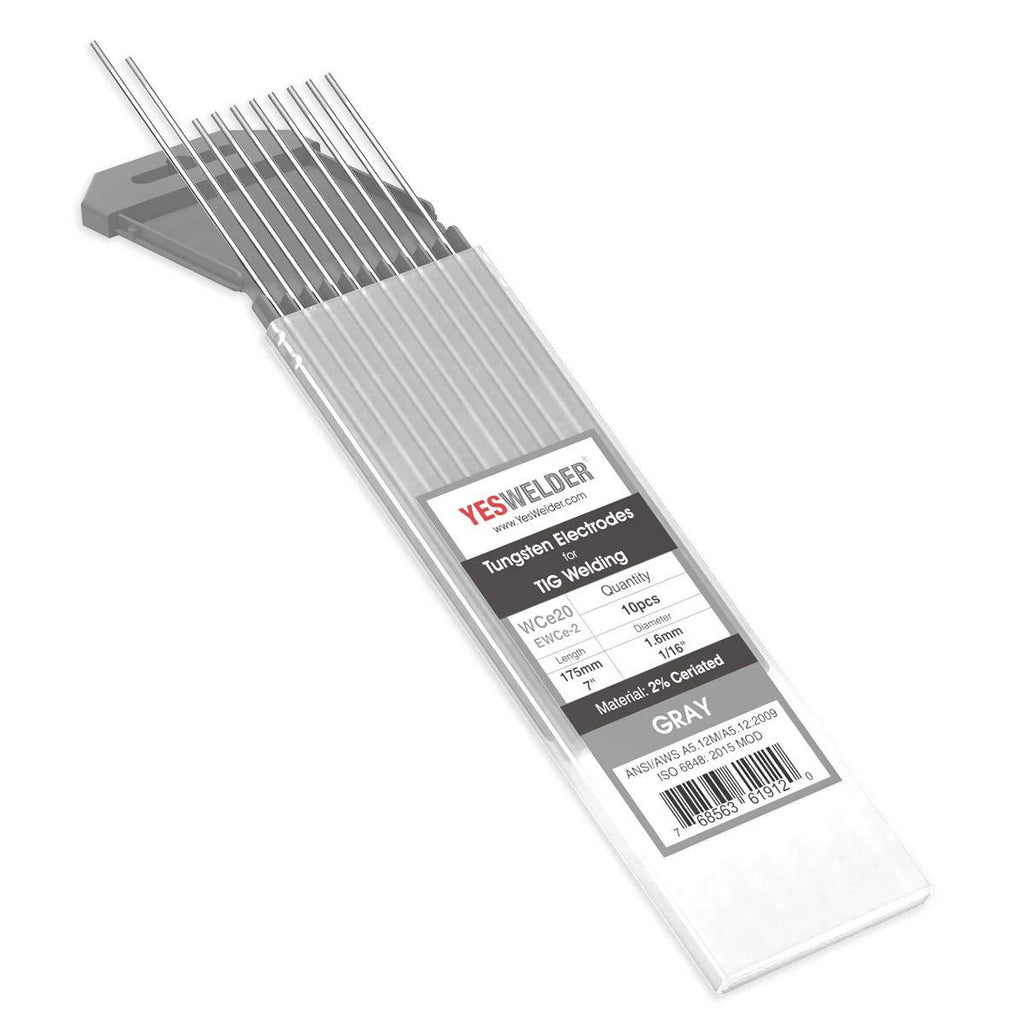 TIG Welding Tungsten Electrode 2% Ceriated 3/32" x 7" (Gray, EWCe-2) 10-pk YESWELDER 3/32" - NewNest Australia