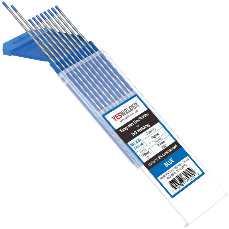 TIG Welding Tungsten Electrode 2% Lanthanated 3/32" x 7" (Blue, EWLa-2) 10-pk YESWELDER 3/32" - NewNest Australia