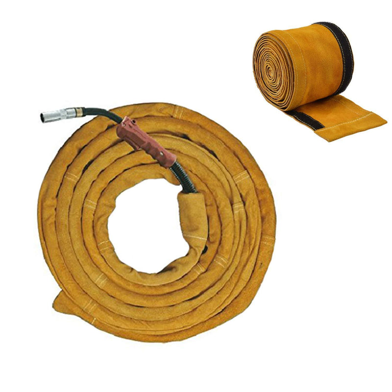 Holulo TIG Welding Torch Cable Cover Flame-Resistant Leather Kevlar Stitched,Yellow MIG/Plasma Cable Sleeves Tig Cover,137'' - NewNest Australia