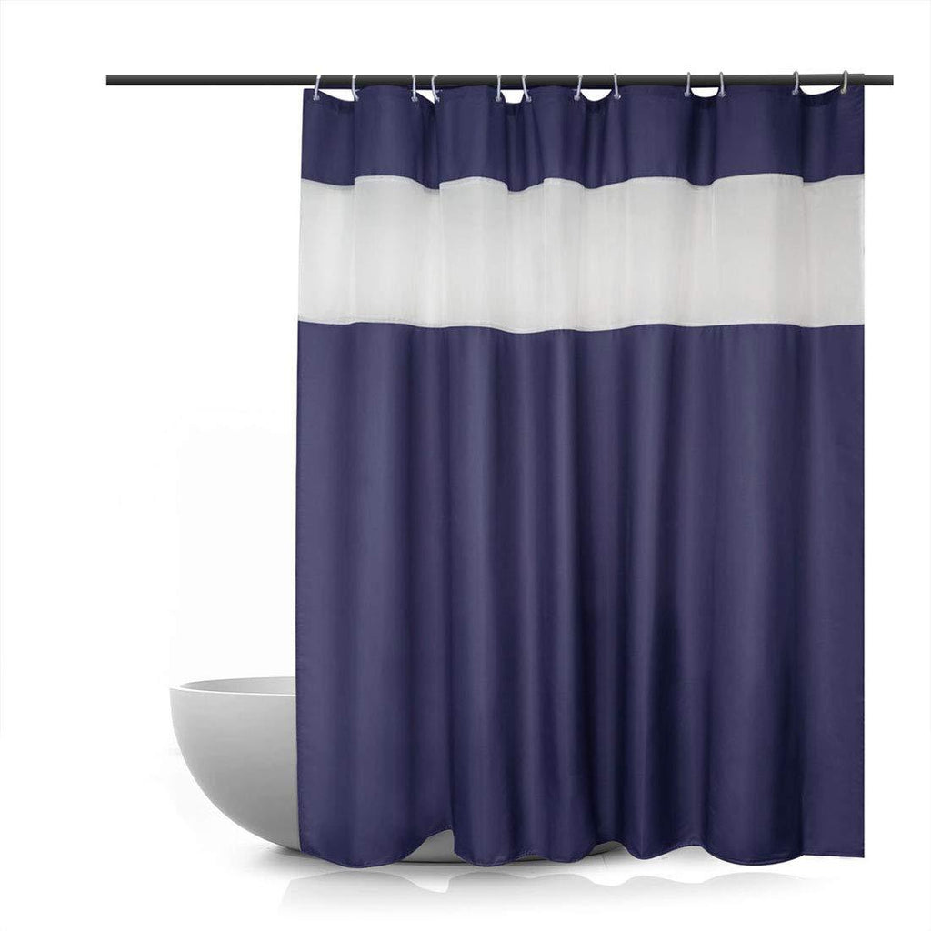 Ebecede Fabric Shower Curtain or Liner 72 x 84 , Modern Simple Style Extra Long Bathroom Curtain for Home, Spa Hotel Quality, Machine Washable, Navy Blue 72Wx84L - NewNest Australia