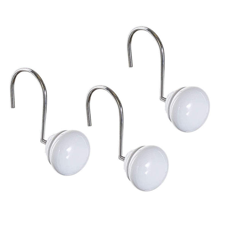 Creative Scents Shower Curtain Hooks - Set of 12 White Shower Rings for Bathroom Shower Curtain Rod - 100% Rust Proof (White) - NewNest Australia