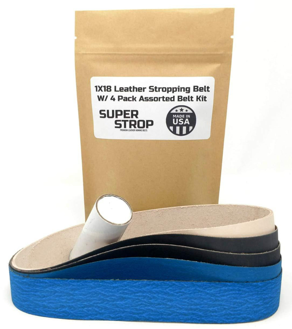 1 X 18 inch Assorted Sharpening Belt Kit with Super Strop Leather Honing Strop Belt - NewNest Australia