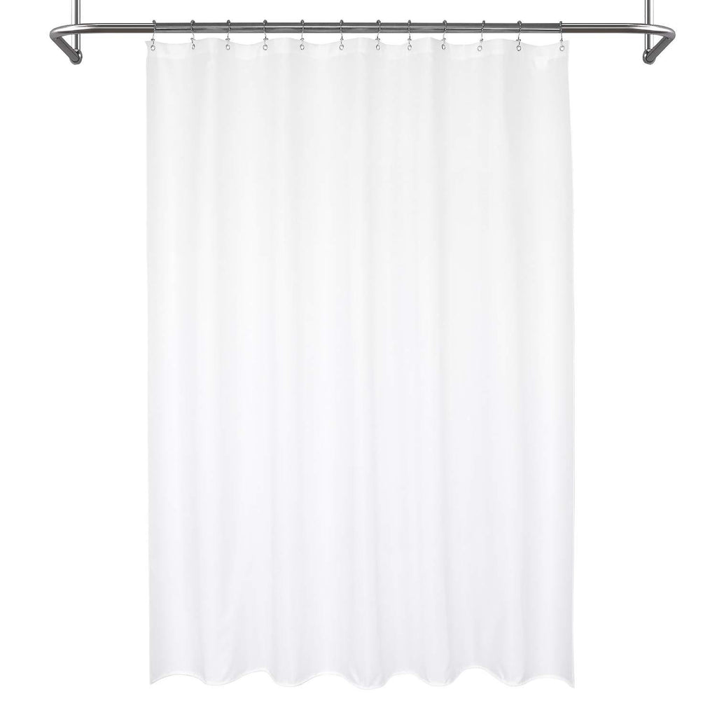 Mrs Awesome Waterproof Fabric Shower Curtain Liner, Suction Cups Included, Machine Washable Cloth Shower Curtain for Bathroom, 72 x 72 inch, White 72"x72" - NewNest Australia