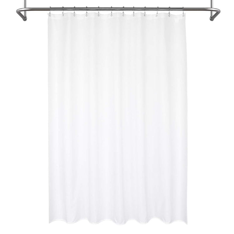 Mrs Awesome Waterproof Fabric Shower Curtain Liner, Suction Cups Included, Machine Washable Cloth Shower Curtain for Bathroom, 72 x 72 inch, White 72"x72" - NewNest Australia