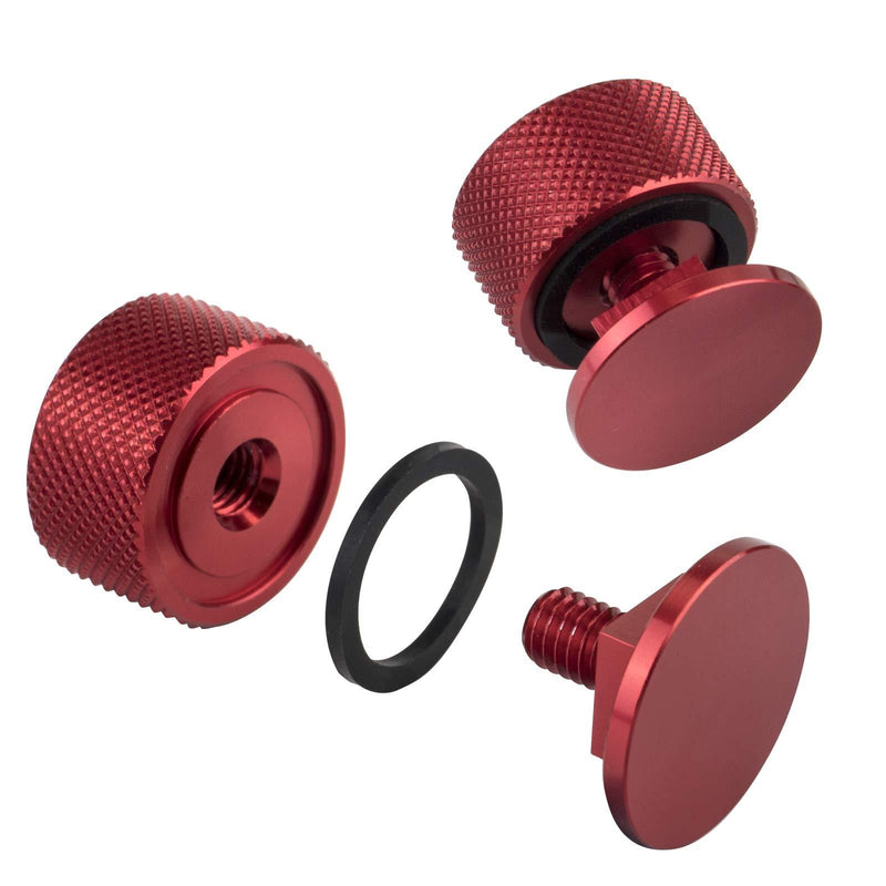 3mirrors Welding Hood (Pipeliner) Helmet Fasteners Headgear Replacement Parts Accessories Screws Flip Hood Aluminum - 1 Pair ((New) Red Anodized w/Silicone Washer) Washer-Red - NewNest Australia