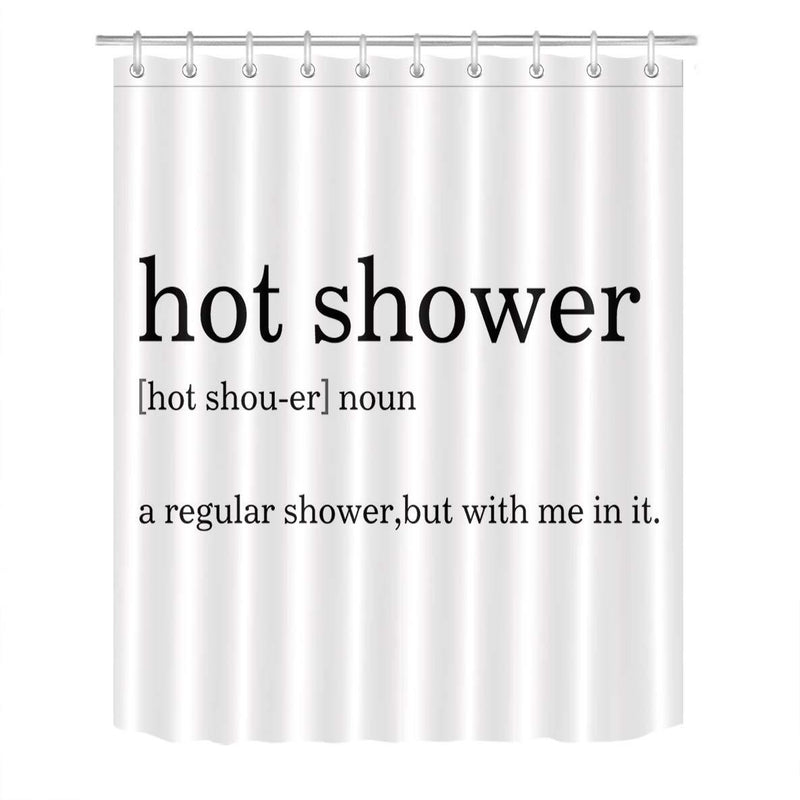 LB Hot Shower Curtain Definition Personality Custom Concise Black and White Bathroom Curtain with Hooks 60x72 inch Waterproof Polyester Fabric Bathroom Decorations 60''Wx72''L - NewNest Australia