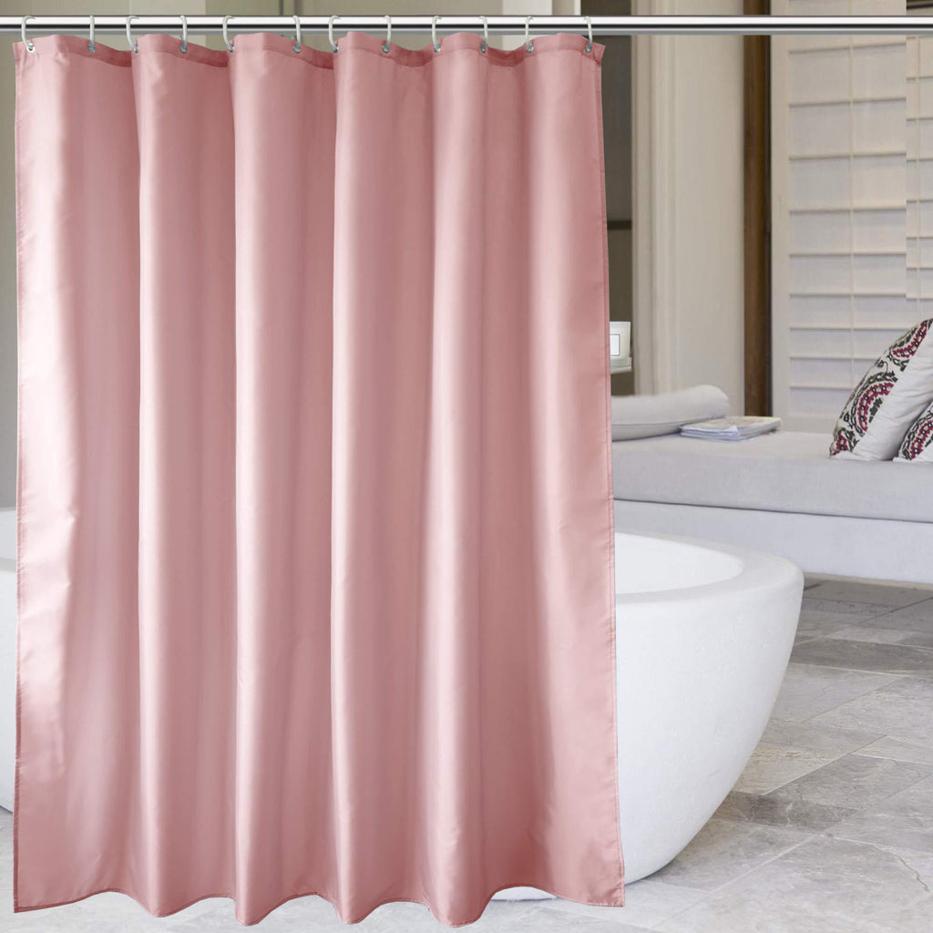 EurCross Shower Curtain Liner Pink 72 Width x 72 Length Inch Polyester Fabric Set with Hooks Water Resistant Solid Heavy Duty Chic Girlish Bathroom Décor for Bathroom Hotel Quality 72''W x 72''L - NewNest Australia