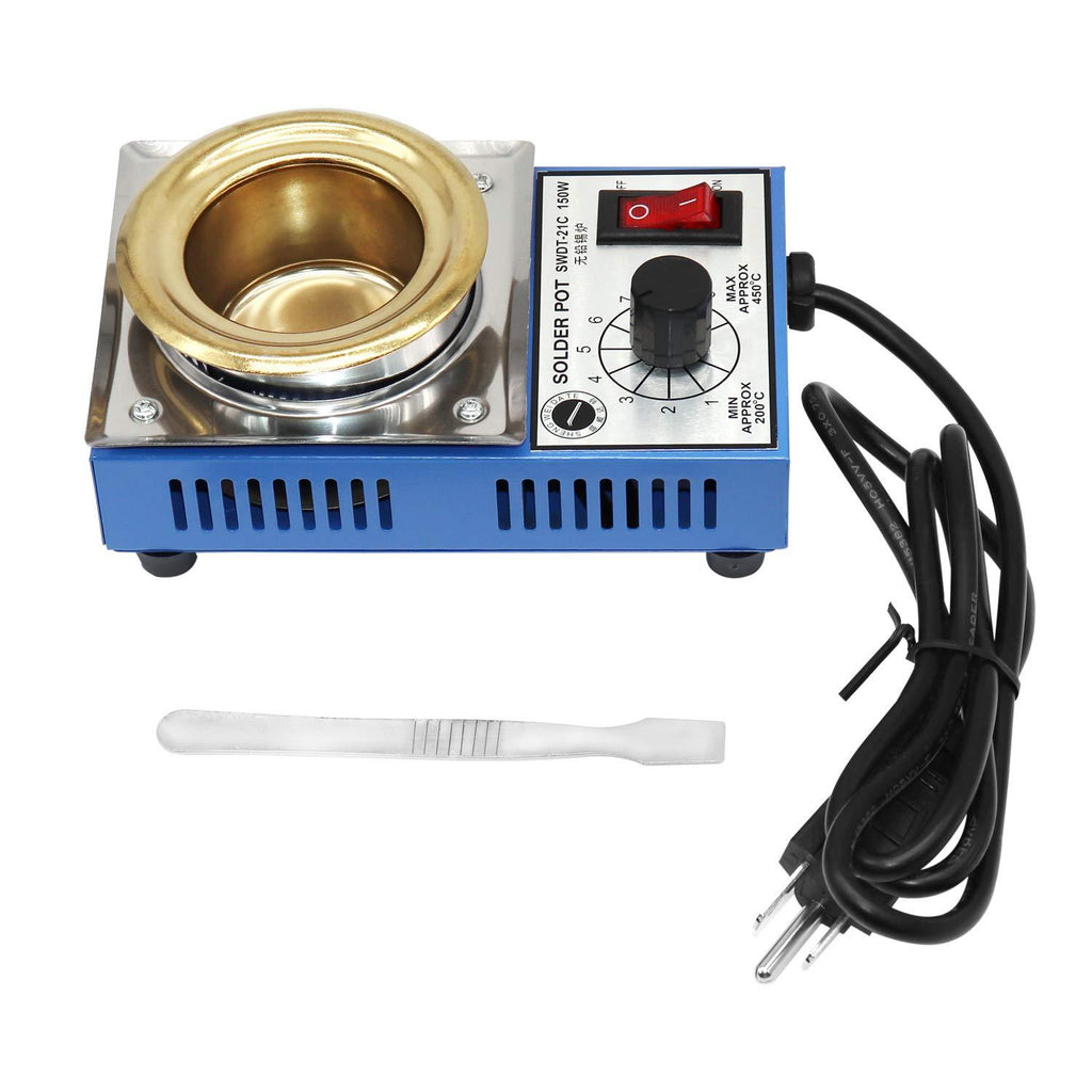 50mm 110V 150W Lead-Free Solder Pot with 500g Capactity & BGA Solder Paste Scraper for Welding and Soldering Bath - NewNest Australia