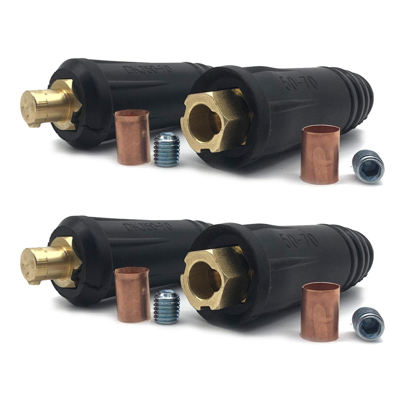 RX WELD Welding Cable Quick Connector Pair DINSE-Style (300Amp-400Amp (#1-2/0) 50-70 SQ-MM 2-set) 300Amp-400Amp (#1-2/0) 50-70 SQ-MM 2-set - NewNest Australia