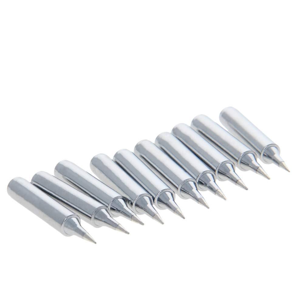 Fielect 10pcs Soldering Iron Tips Replacement Pure Copper Solder Tip Welding Equipment for Soldering Silver 900M-T-SI Short Tip - NewNest Australia