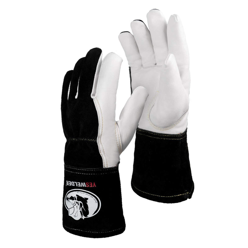 YESWELDER Premium Goatskin TIG Welding Gloves | Top Grain Leather | High Dexterity | True - Fit-Large Large - NewNest Australia