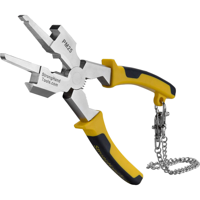 Strong Hand Tools, Deluxe MIG Welding Pliers, Slag Hammer, Flat Face Hammer, Scraper, Fine & Coarse Files, Side Pull V-Notch, Retention Chain, Ergonomic Grip, Heat Treated, 8 Inch, PM25 Deluxe+ - NewNest Australia