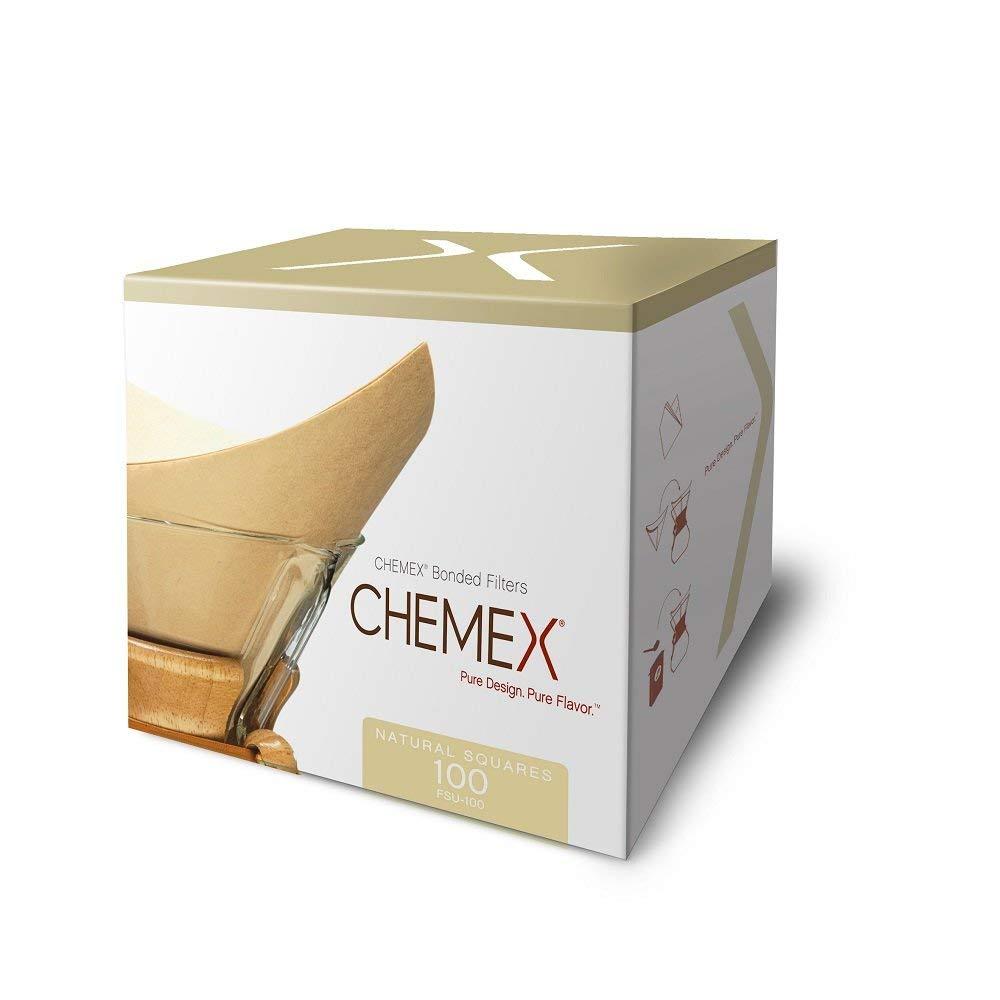 Chemex Bonded Unbleached Pre-Folded Square Coffee Filters, 100 Count - NewNest Australia