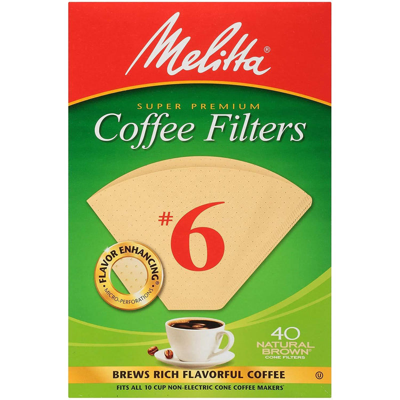 Melitta Cone Coffee Filters, Natural Brown, No. 6, 40-Count Filters (Pack of 12) - NewNest Australia