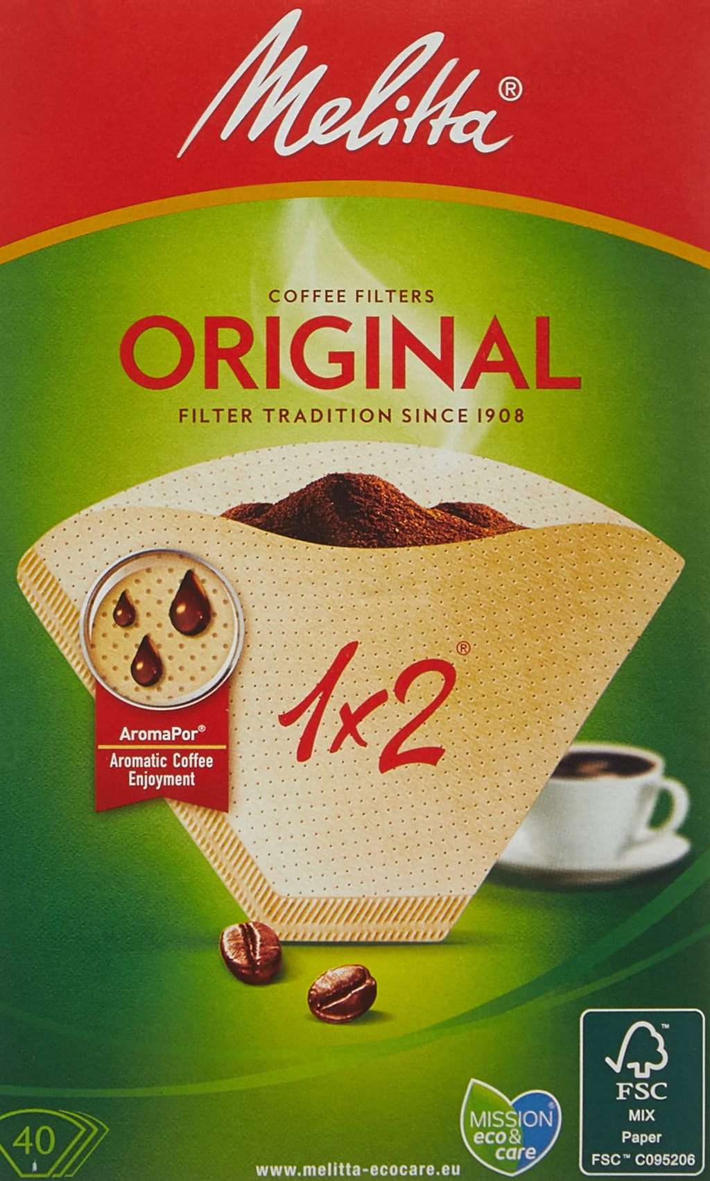 Melitta Two Cup Coffee Filter Papers, 40 x papers - NewNest Australia