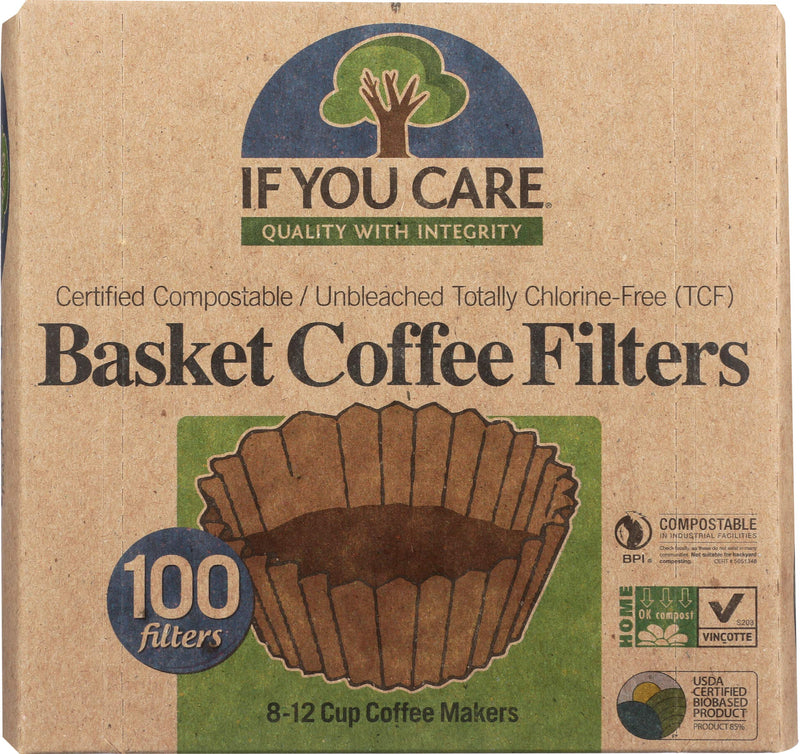If You Care 17504 Basket Coffee Filter, Fits 8-12 Cup Drip Coffee Makers, 100 Pieces - NewNest Australia