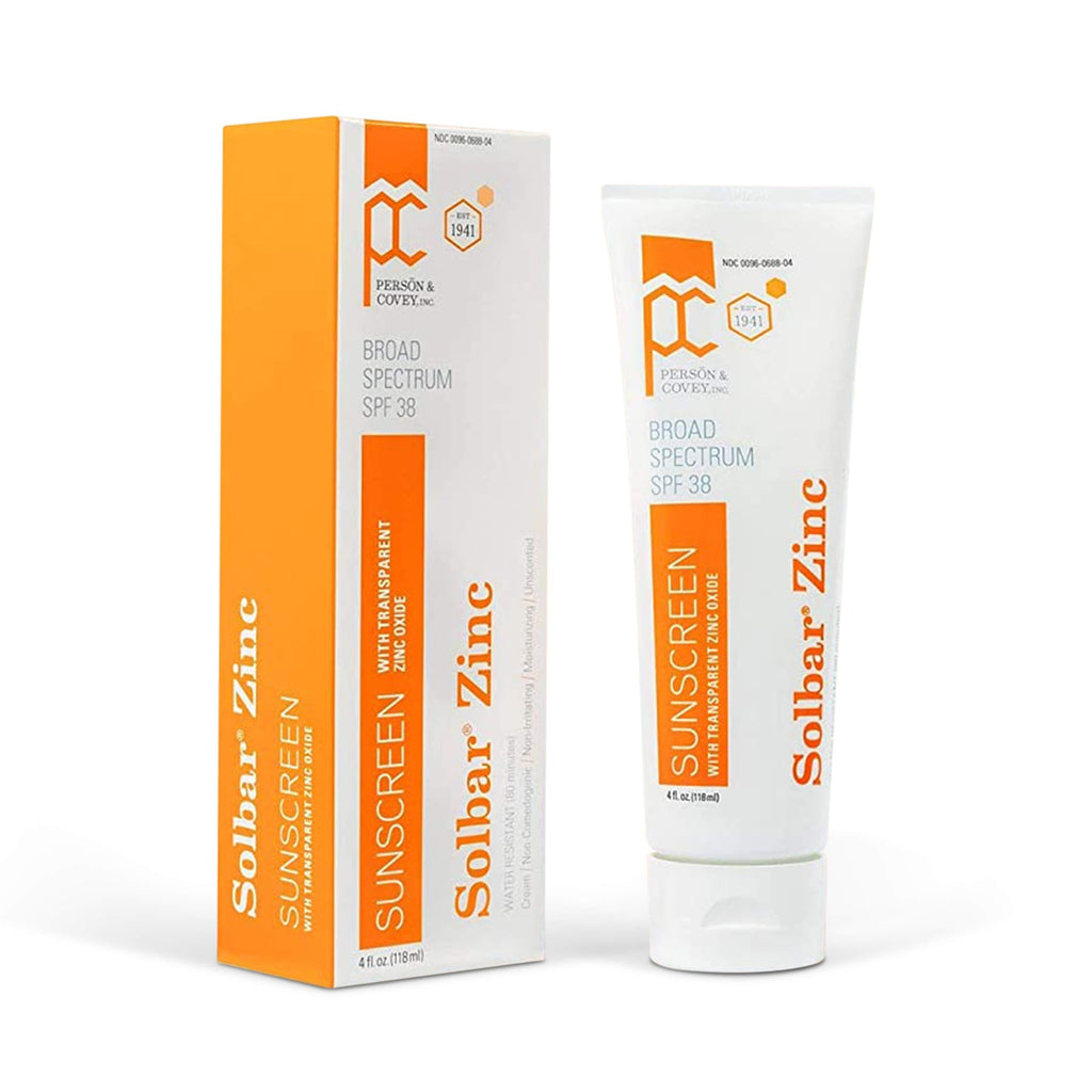 Solbar Sunscreen Zinc with Zinc Oxide Spf 38 Unscented Transparent Cream 4 oz - NewNest Australia