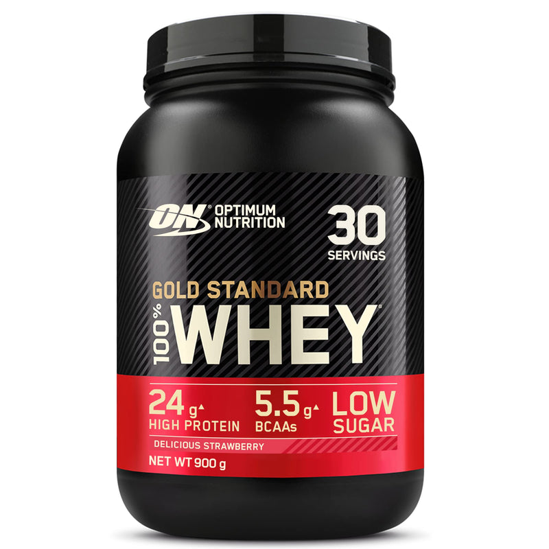 Optimum Nutrition Gold Standard Whey Protein, Muscle Building Powder With Naturally Occurring Glutamine and Amino Acids, Delicious Strawberry, 30 Servings, 900g, Packaging May Vary - NewNest Australia