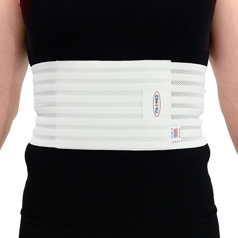 ITA-MED Breathable Elastic Rib Brace, Best Rib Belt for Men, Compression Rib Support Wrap/Binder for Broken, Cracked, Dislocated & Fractured Ribs, Made In USA, X-Large, White - NewNest Australia