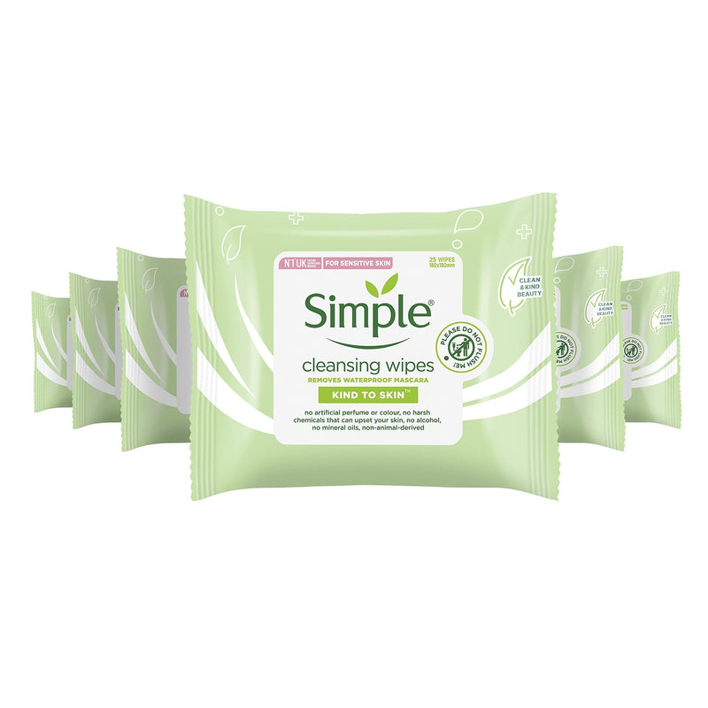 Simple Kind to Skin Cleansing UK's #1 facial skin care brand* Facial Wipes for sensitive skin 25 pc pack of 6 - NewNest Australia