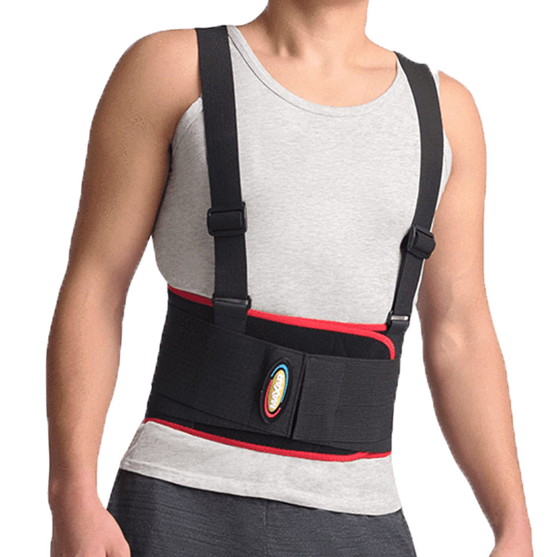 MAXAR Deluxe Work Belt, Lower Back Support Brace, Spring Metal Stays, Support Belt for Sciatica, Herniated Disc, Lumbosacral Back Pain Relief & Heavy Lifting, IBS-3000 Small, Black - NewNest Australia