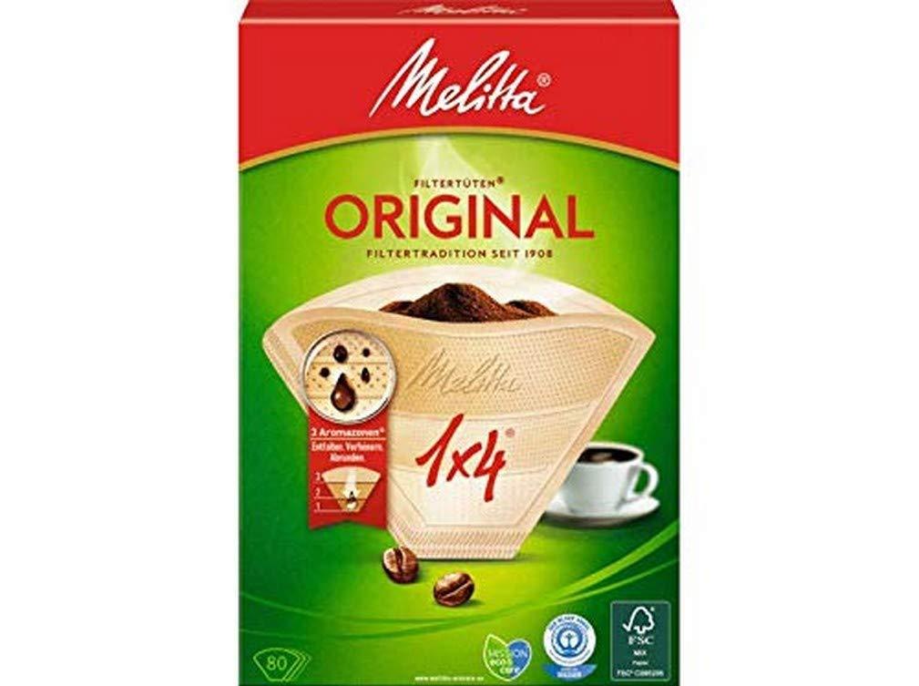 Melitta 6658076 Pack Original Size 1x4, 80, Filter Coffee Makers, Brown, Paper - NewNest Australia