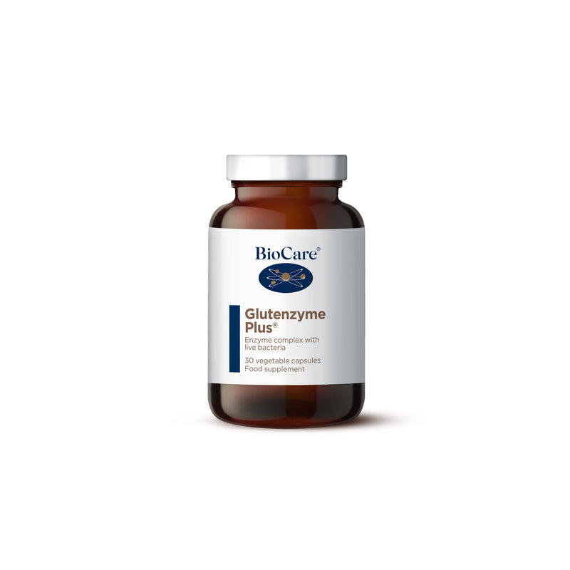 BioCare Glutenzyme Plus | Enzyme Complex with Live Bacteria | Vegetable Capsules | Suitable for Vegetarians and Vegans | Food Supplement | 30 Capsules - NewNest Australia