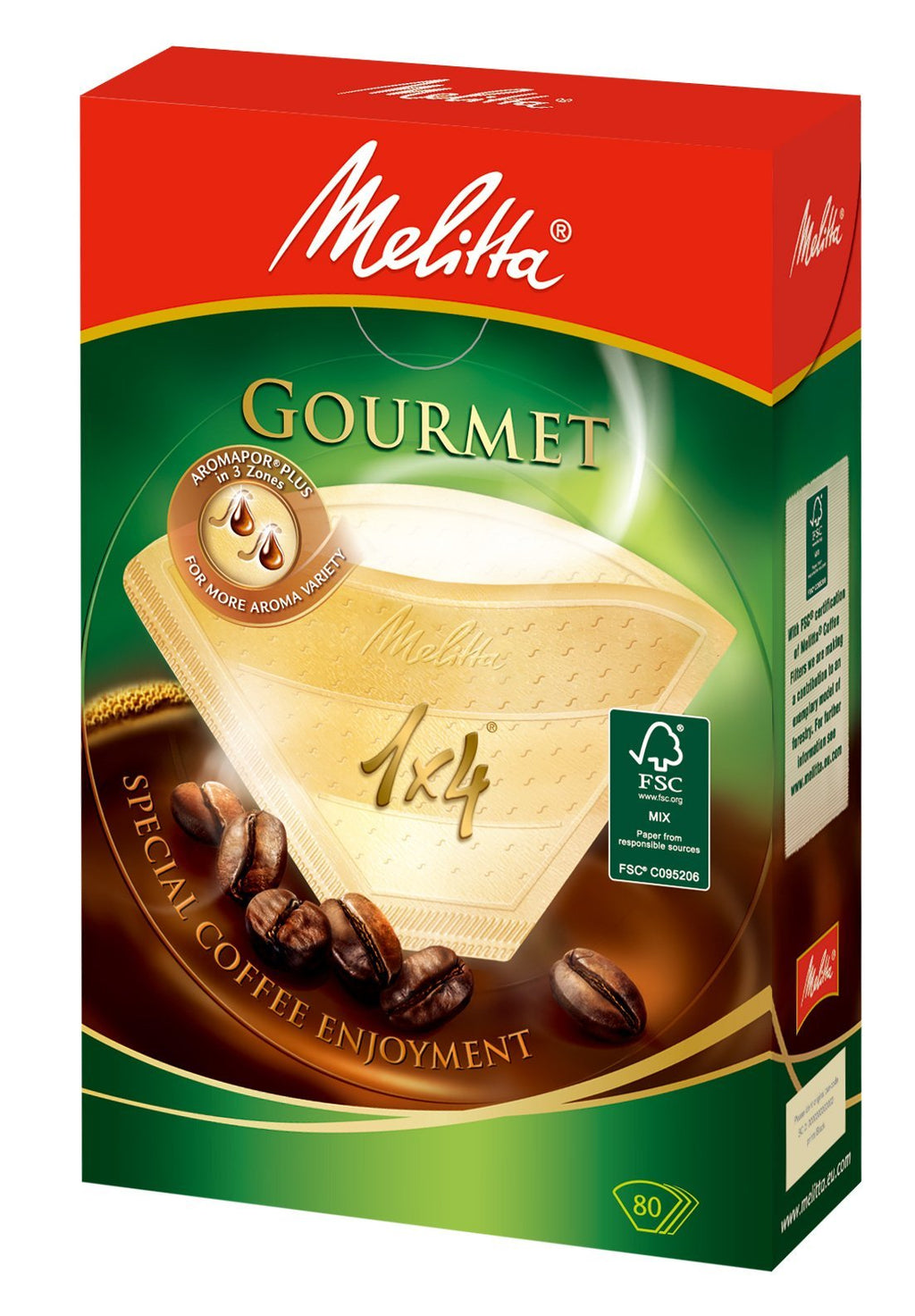 Melitta Gourmet 1X4 Coffee Filter - 80 Filters - NewNest Australia