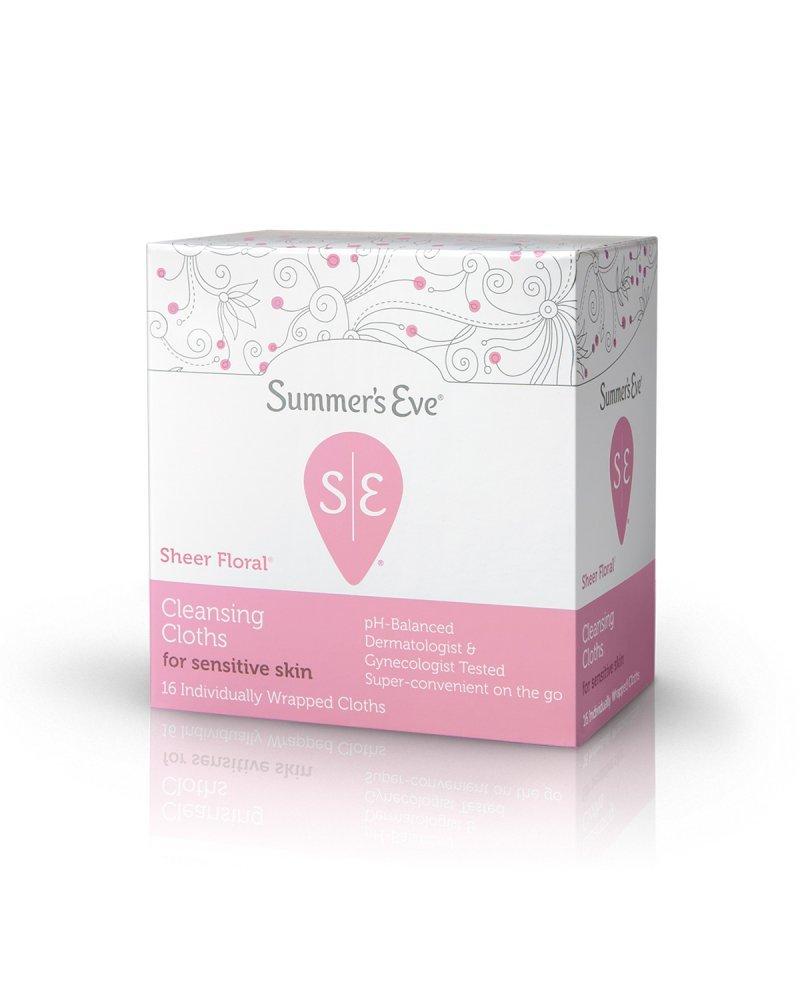 Summers Eve Feminine Cleansing Wash Soft Cloths For Sensitive Skin, Sheer Floral - 16 Ea - NewNest Australia